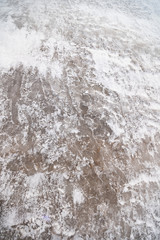 Traces of shoes on the surface of paving stones