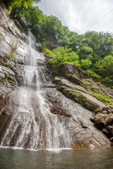 Fototapeta premium Mountain river waterfall close up