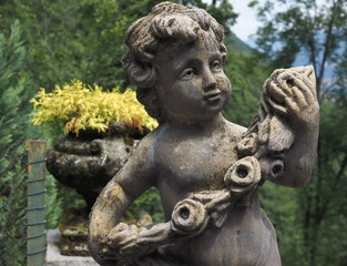 Fototapeta na wymiar The children statue in Perello sanctuary, Bergamo, Lombardy, Italy
