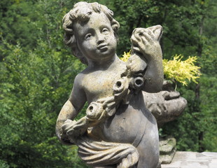 Fototapeta na wymiar The children statue in Perello sanctuary, Bergamo, Lombardy, Italy
