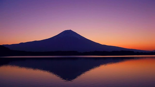 View of Mount Fuji at sunrise