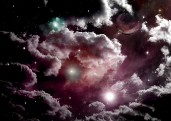 galaxy in a free space. 3D rendering