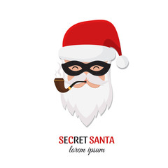 Merry Christmas greeting card with Secret Santa