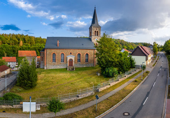 Fototapeta na wymiar Kirche Güntersberge im Selketal Harz