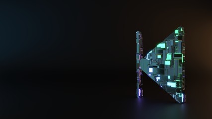 science fiction metal symbol of stop back left icon render