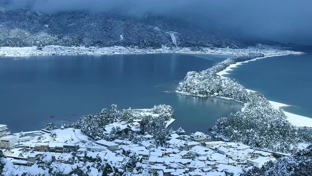 Amanohashidate in winter, Miyazu, Kyoto Prefecture, Japan