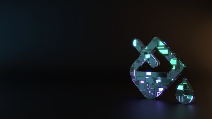 science fiction metal symbol of fill drip icon render