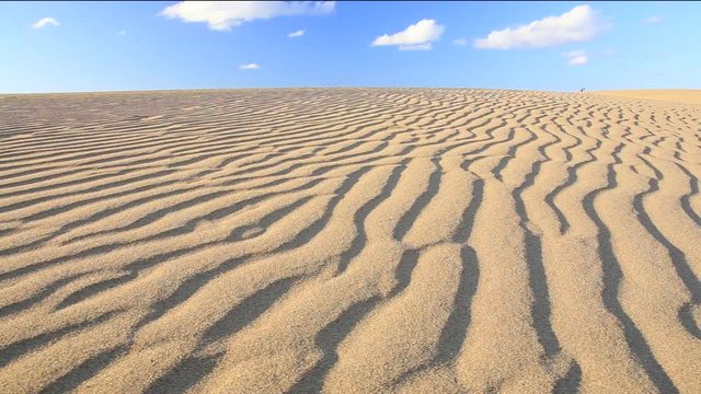 View of dunes on desert, Tottori City, Tottori Prefecture, Japan