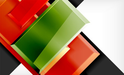 Obraz premium Bright colorful square shape blocks geometrical background