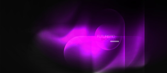 Neon glowing techno lines, hi-tech futuristic abstract background template