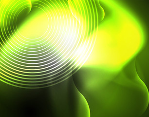 Shiny metallic neon waves vector design