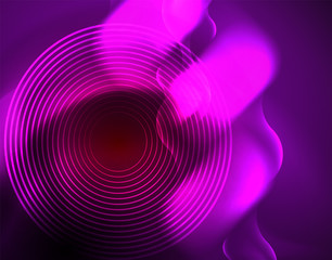 Shiny neon geometric waves template