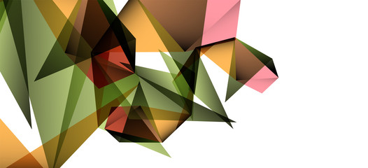 Vintage abstract template with triangle mosaic composition vecton white background. Simple design background. Modern flat design. Beautiful vector pattern.