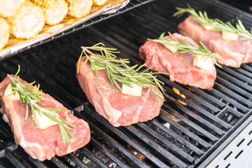 Grilling steak