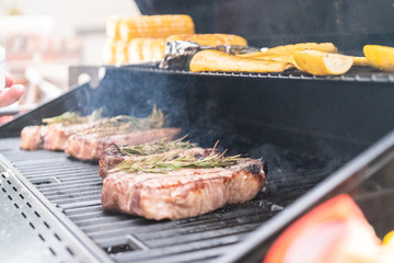 Grilling steak