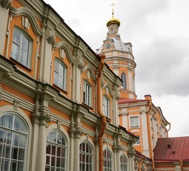 Fototapeta na wymiar Alexander Nevsky Lavra buildings and tower