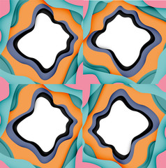 Abstract cut out abstract waves for web design. Color geometric pattern. Vector abstract geometric dynamic pattern frame