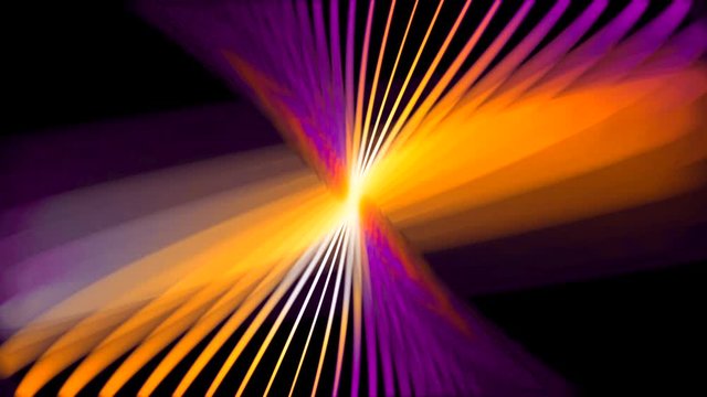 Beautiful abstraction of neon lines swirling and changing their color on black background. Animation. Abstract background with neon circle lines, LED screens and projection mapping.