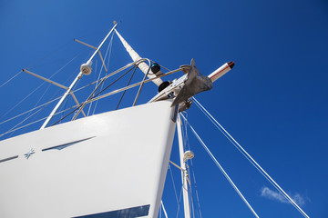 Beautiful yachts in the port of Agios Nikolaos, Mirabello Bay, Crete, Greece