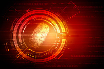 Fingerprint Scanning Technology Concept 2d Illustration