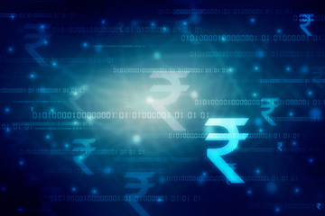 Rupee currency . 2D rendering illustration