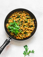 vegetables in a frying pan