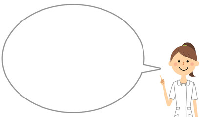 指をさす看護師　ふきだし