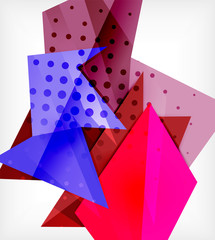 Modern origami card. Modern origami design element. Color geometric pattern. Abstract low-poly background. Presentation template.