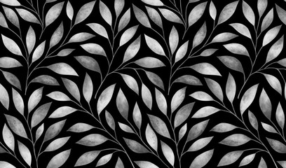 Seamless pattern with stylized tree branches. Watercolor illustration. © Oleksandra