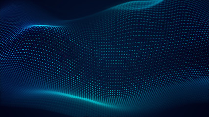 beautiful abstract wave technology background with blue light digital effect corporate concept