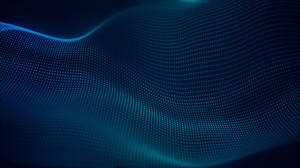 beautiful abstract wave technology background with blue light digital effect corporate concept
