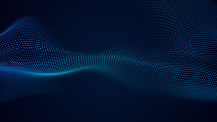 beautiful abstract wave technology background with blue light digital effect corporate concept
