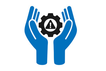 System error or service error icon vector on white background, problem solving icon