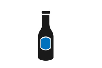 alcohol bottle icon vector (blue version)