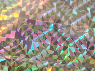 Holographic bokeh green blue and pink lights festive background