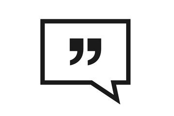 Simple and modern Quote icon on white background 