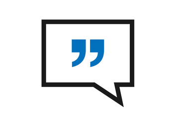 Simple and modern Quote icon on white background 