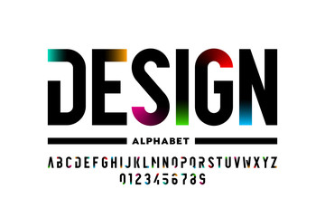 Modern style font design, alphabet letters and numbers vector illustration - obrazy, fototapety, plakaty