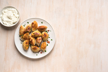 Fried dumplings, pierogi
