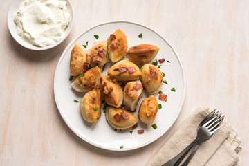 Fried dumplings, pierogi