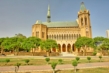 Karachi - Frere Hall that dates from the early British colonial-era , Pakistan  - obrazy, fototapety, plakaty