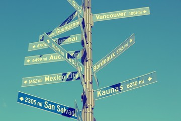 Fototapeta premium City distance sign