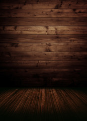 empty wooden inteiror room.
