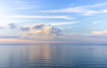 Evening clouds above the sea.