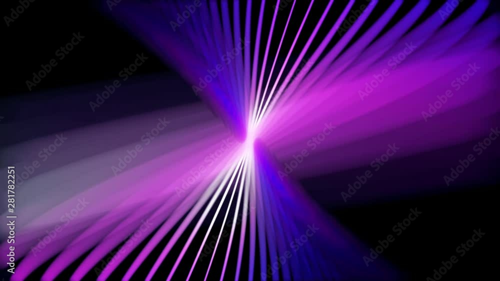 Poster beautiful abstraction of neon lines swirling and changing their color on black background. animation