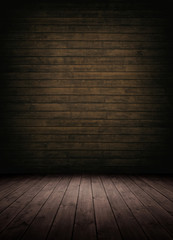 brown wooden interior room.