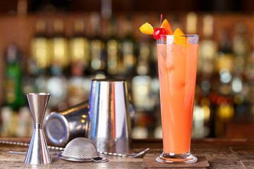 cocktail shaker, bartender tools, a set of equipment