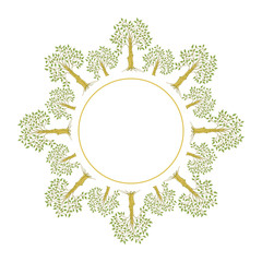 Frame template with doodle ficuses.