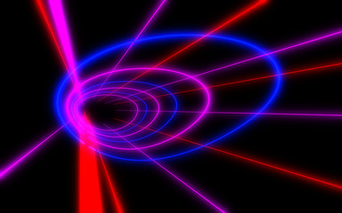 Obraz premium 3d abstract tunnel with neon light. 3d illustration
