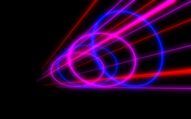 3d abstract tunnel with neon light. 3d illustration